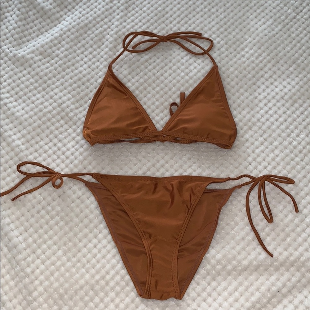 Padded terra-cotta swimsuit